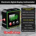 Instant Angle Finder magnetic digital tool with green LCD display and red laser on workbench