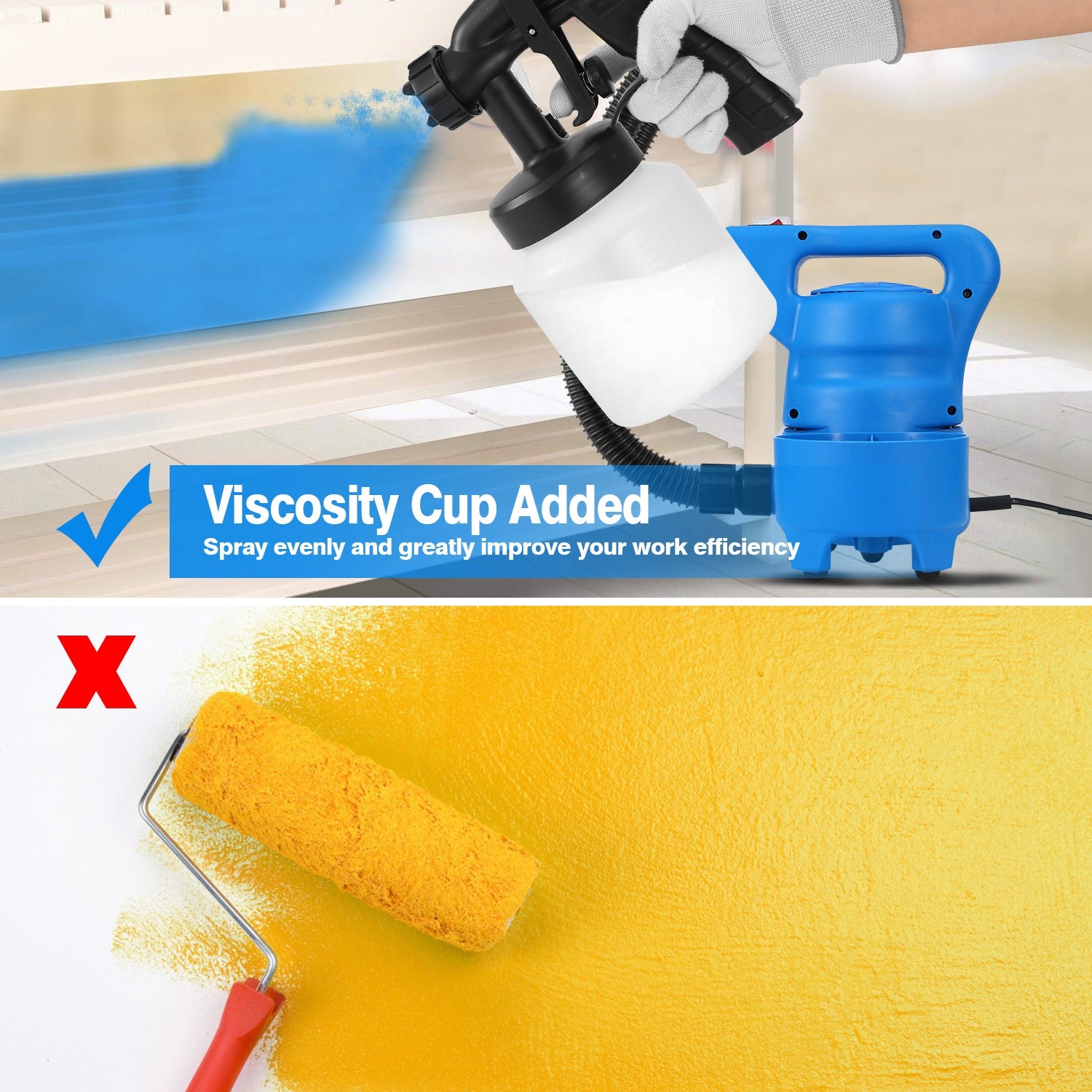 Paint sprayer 800ml container close up